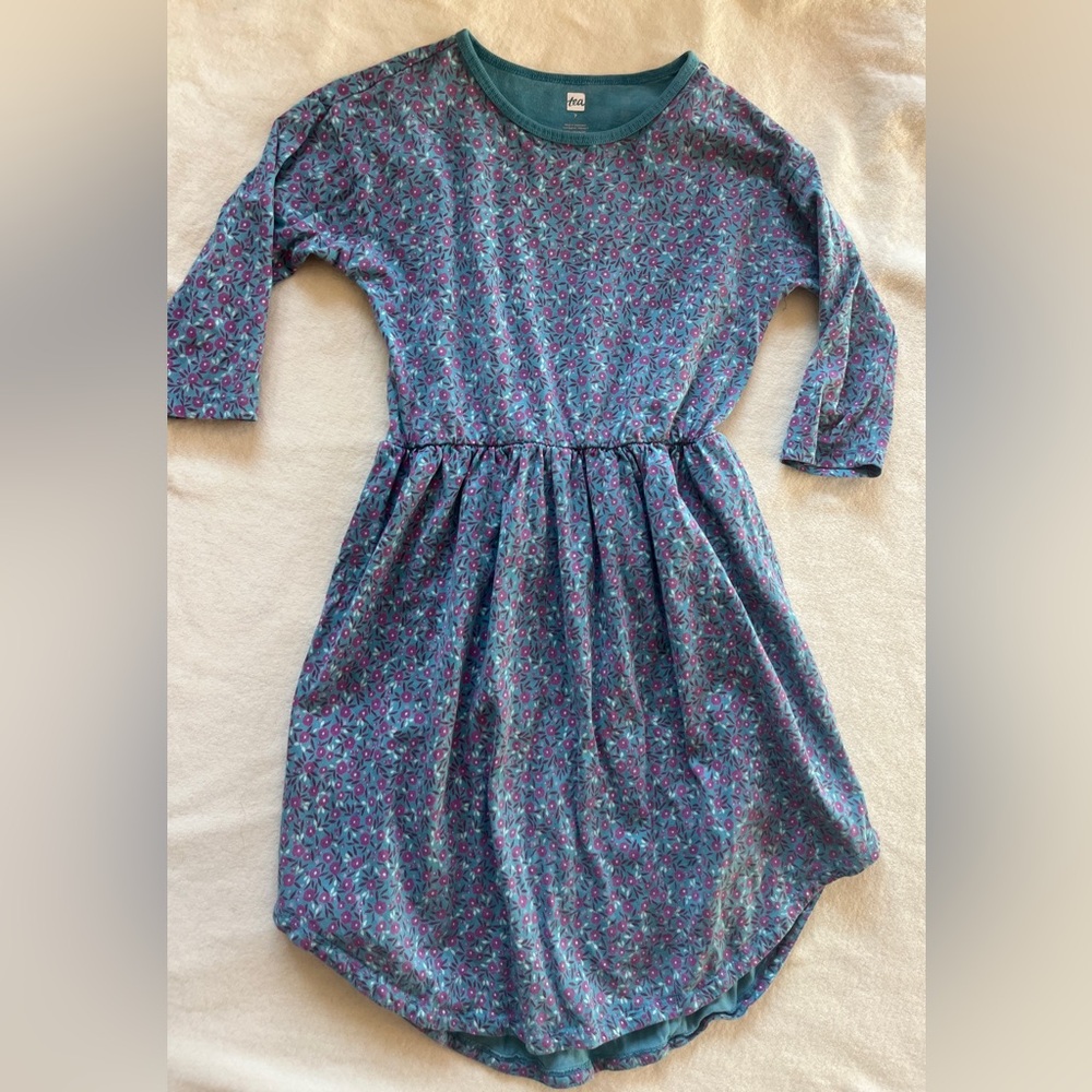 Tea Collection Blue and Purple Patterned Dress
